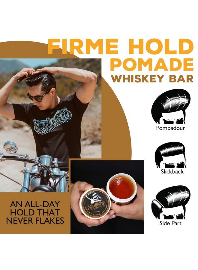 SUAVECITO Pomade Firme (Strong) Hold Whiskey Bar Scent 4 oz - Pomade For Men - Medium Shine Water Based Wax Like Flake Free Hair Gel - Easy To Wash Out - All Day Hold For All Hair Styles - Image 4
