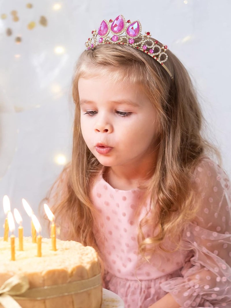 SWEETV Princess Tiaras for Little Girls, Kids Dress-up Crown Headband, Birthday Wedding Halloween Cosplay Hair Accessories - Image 3