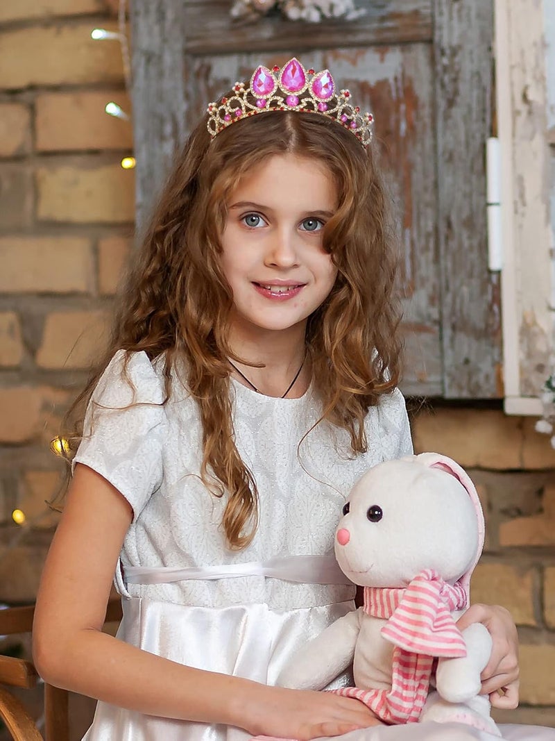 SWEETV Princess Tiaras for Little Girls, Kids Dress-up Crown Headband, Birthday Wedding Halloween Cosplay Hair Accessories - Image 4