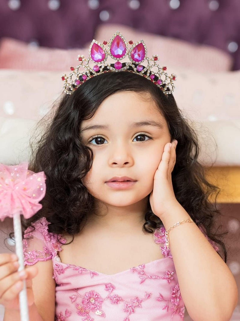 SWEETV Princess Tiaras for Little Girls, Kids Dress-up Crown Headband, Birthday Wedding Halloween Cosplay Hair Accessories - Image 2