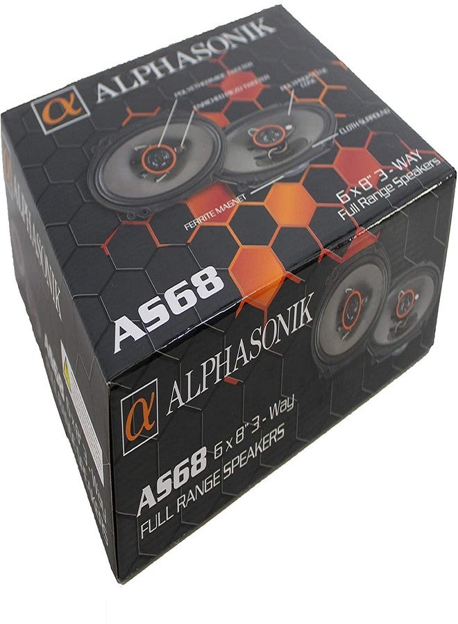 Alphasonik AS68 Loudspeakers 1 Pair of 6X8 350W Max 3-Way Speakers 4 Ohms Premium Quality Audio Door Speakers for Car or Truck Stereo Sound System - Image 5
