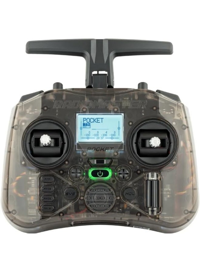 RadioMaster Pocket Portable Remote Controller Hall Gimbal EdgeTX Built in LED Light Mode 2 (Charcoal, ELRS) - Image 1