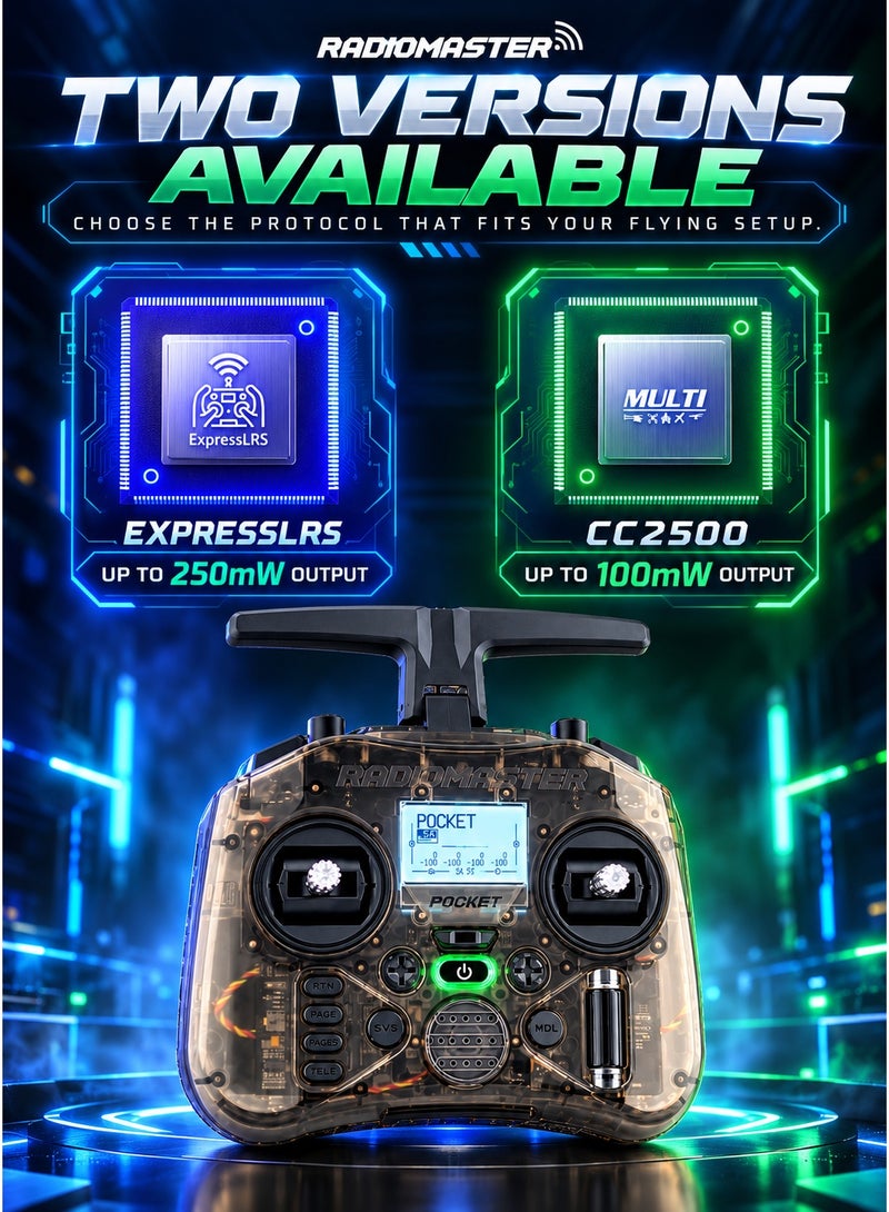 RadioMaster Pocket Portable Remote Controller Hall Gimbal EdgeTX Built in LED Light Mode 2 (Charcoal, ELRS) - Image 2
