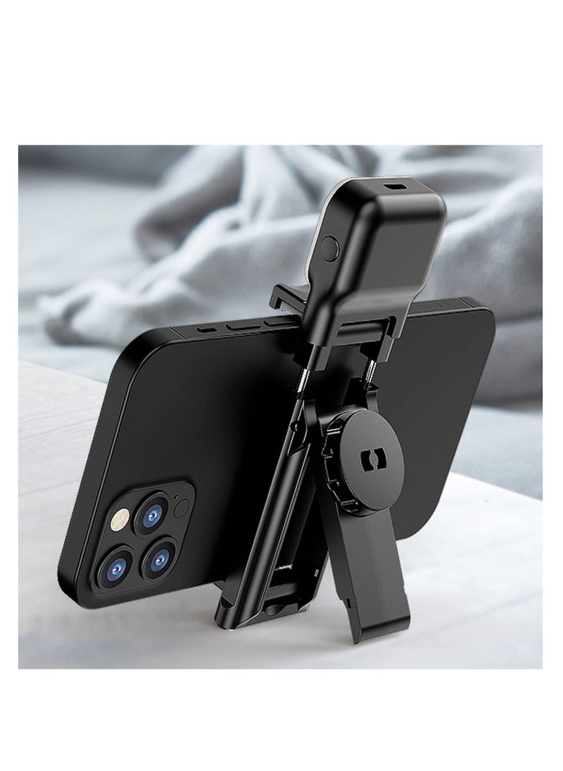 Tycom selfie stick gimbal stabilizer with light removable clip can be used as a Phone stand tiktok vlog youtube live Video record(C01s Black)