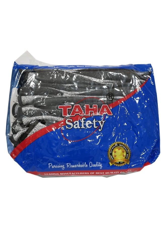 TAHA SAFETY H1101 Cut Level 5 Safety Gloves | Heavy Duty Latex Coated, High Abrasion Resistance, Industrial Hand Protection, Lightweight, Flexible Grip, Anti-Slip Design for Construction, Mechanical Risk | 1 Pair - pzsku/ZADBF01D2E11131929322Z/45/_/1733240107/828d1219-9470-4887-b4e7-9eaae6789b9c