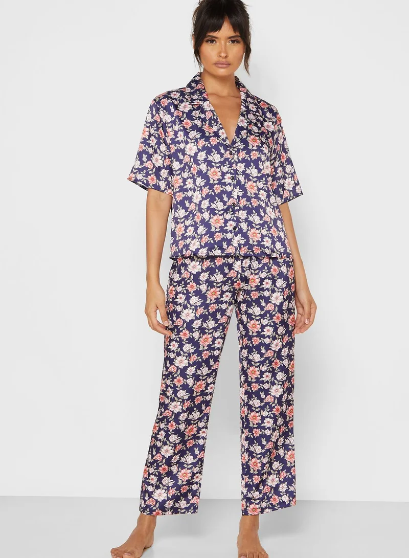 ELLA Floral Print Shirt Pyjama Set