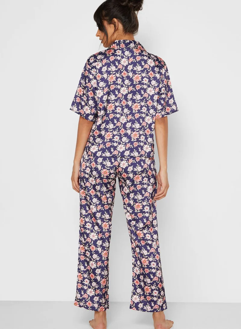 ELLA Floral Print Shirt Pyjama Set