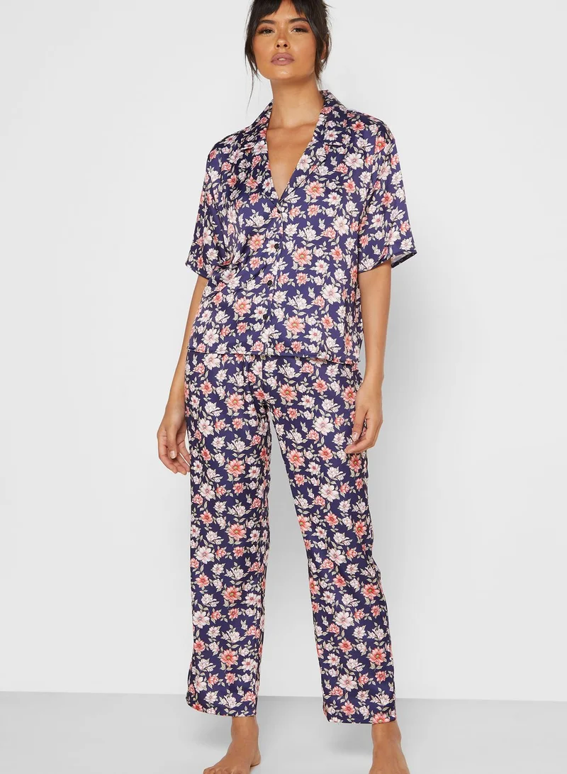 ELLA Floral Print Shirt Pyjama Set