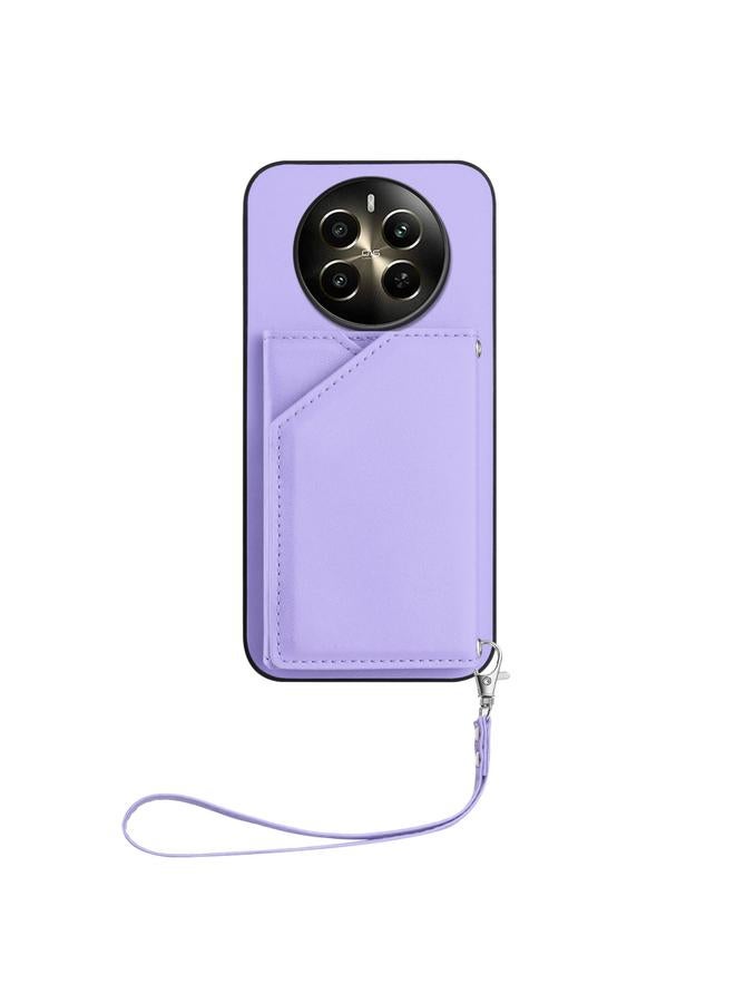 اس-توب جراب لهاتف Realme 12+ 5G / P1 5G بملمس الجلد وأربع فتحات للبطاقات مع حزام معصم - Image 2
