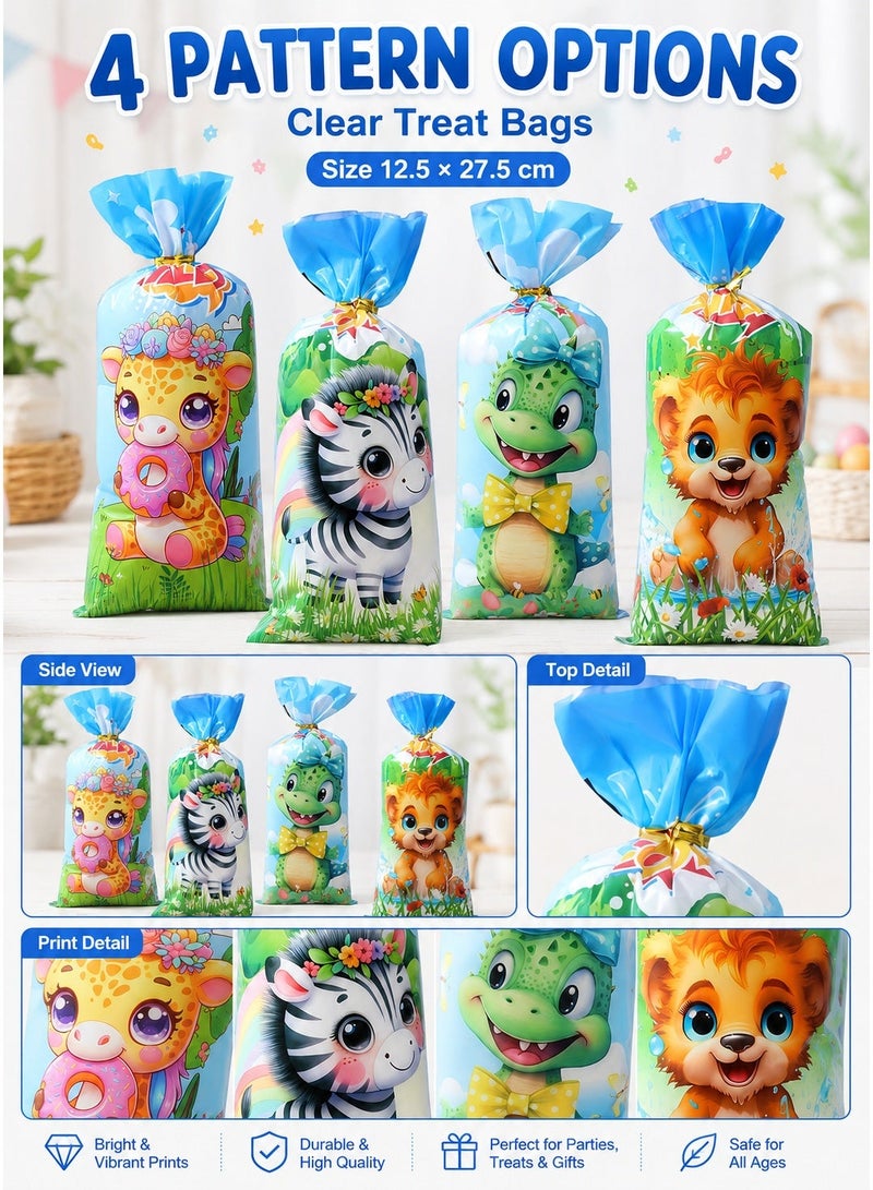100 Pcs Candy Bags,Plastic Gift Bags with Twist Ties for Ramadan Gifts, Birthday,Party Favor Supplies - Image 4