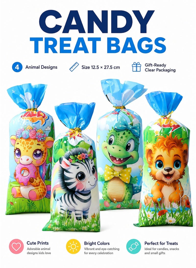 100 Pcs Candy Bags,Plastic Gift Bags with Twist Ties for Ramadan Gifts, Birthday,Party Favor Supplies - Image 2