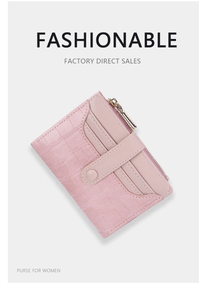 Generic Fashion Women's Korean Purse Retro Crocodile Print Waterproof Wear-resistant Buckle Coin Purse Card Bag  - Image 2