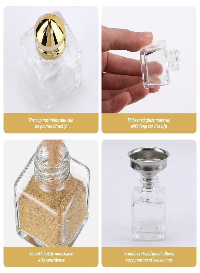 Gallipower 12pcs Mini Salt and Pepper Shakers with 2Pcs Funnel,0.5oz Small Bulk Clear Individual Seasonings Tiny Spice Shakers for Kitchen Wedding Picnic - Image 3