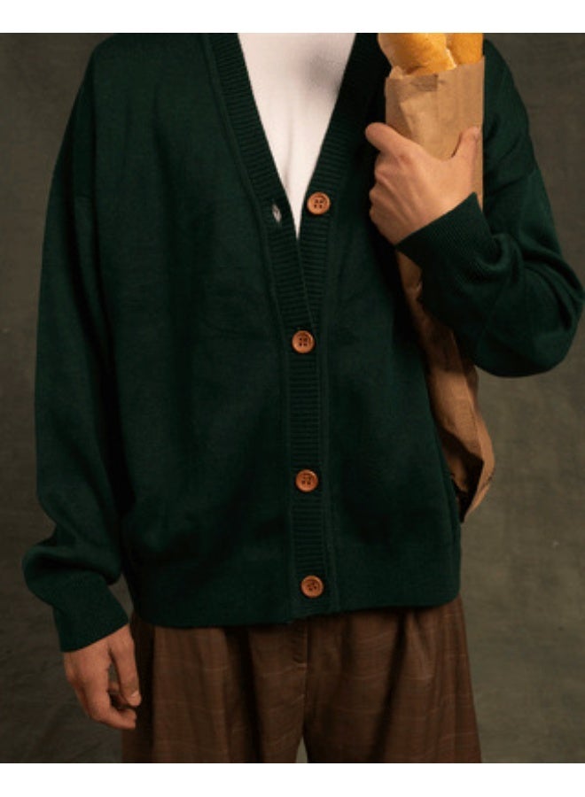 In Your Shoe Antique Green Drop Shoulder Cardigan - Image 3