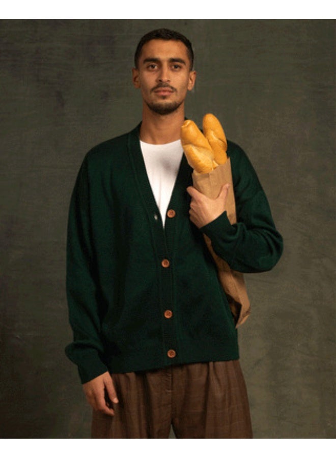 In Your Shoe Antique Green Drop Shoulder Cardigan - Image 1