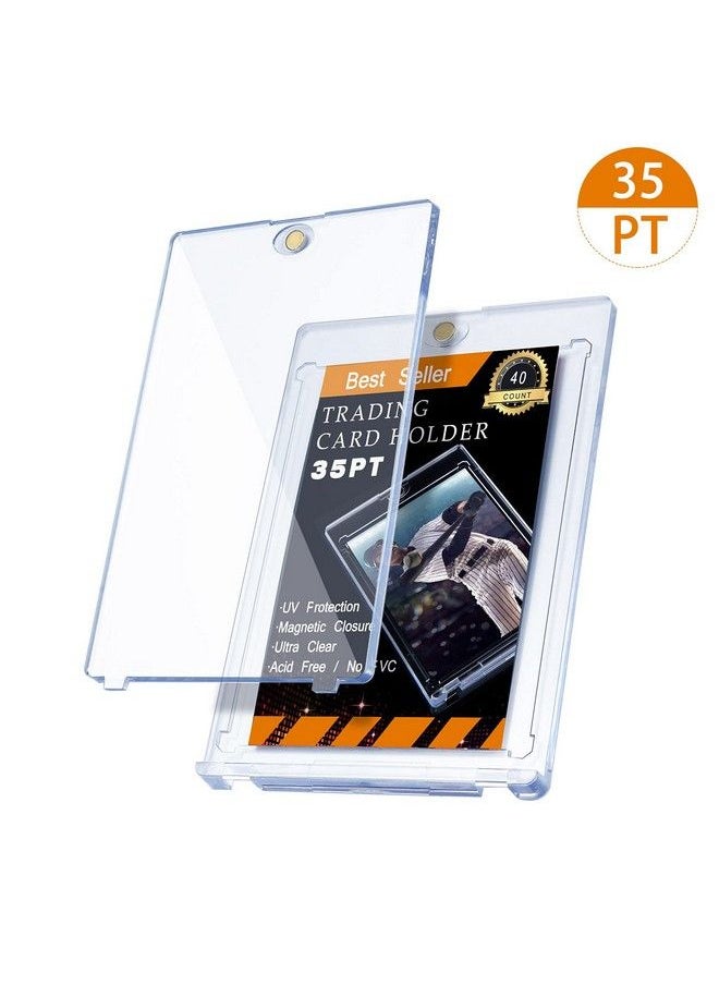 Zonon 40 Pieces Thick Magnetic Card Sleeve Card Holder 35Pt Hard Plastic Protector Standard Thickness Trading Cards Sleeves For Collectible Trading Cards Baseball Sports Game Playing Credit Cards  - Image 4