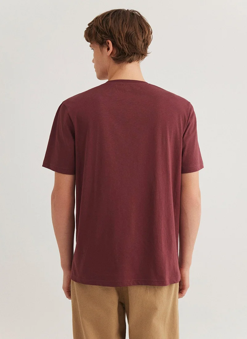 MAVI Mavi Logo Printed Burgundy T-Shirt