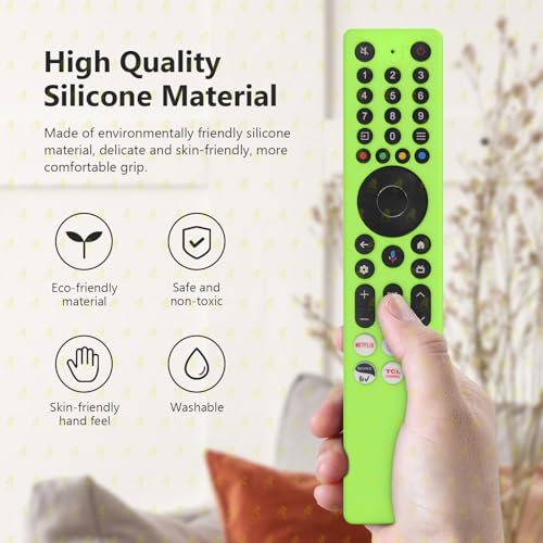 RAYA Silicone Remote Cover Compatible with TCL TV Remote 2025 Model TCL V6C /TCL T6C /TCL P7K /TCL Q6CS /TCL T89C Series QLED TV Remote Case with Lanyard [Remote NOT Included] (Green) - Image 3