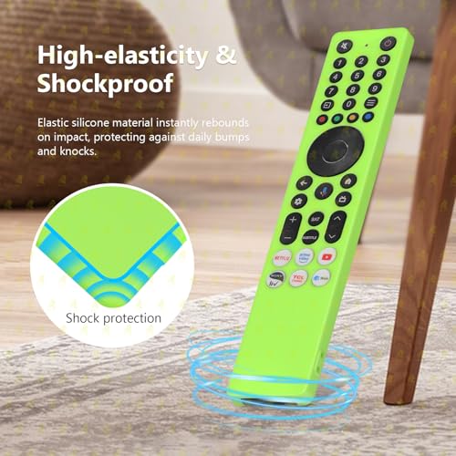 RAYA Silicone Remote Cover Compatible with TCL TV Remote 2025 Model TCL V6C /TCL T6C /TCL P7K /TCL Q6CS /TCL T89C Series QLED TV Remote Case with Lanyard [Remote NOT Included] (Green) - Image 5