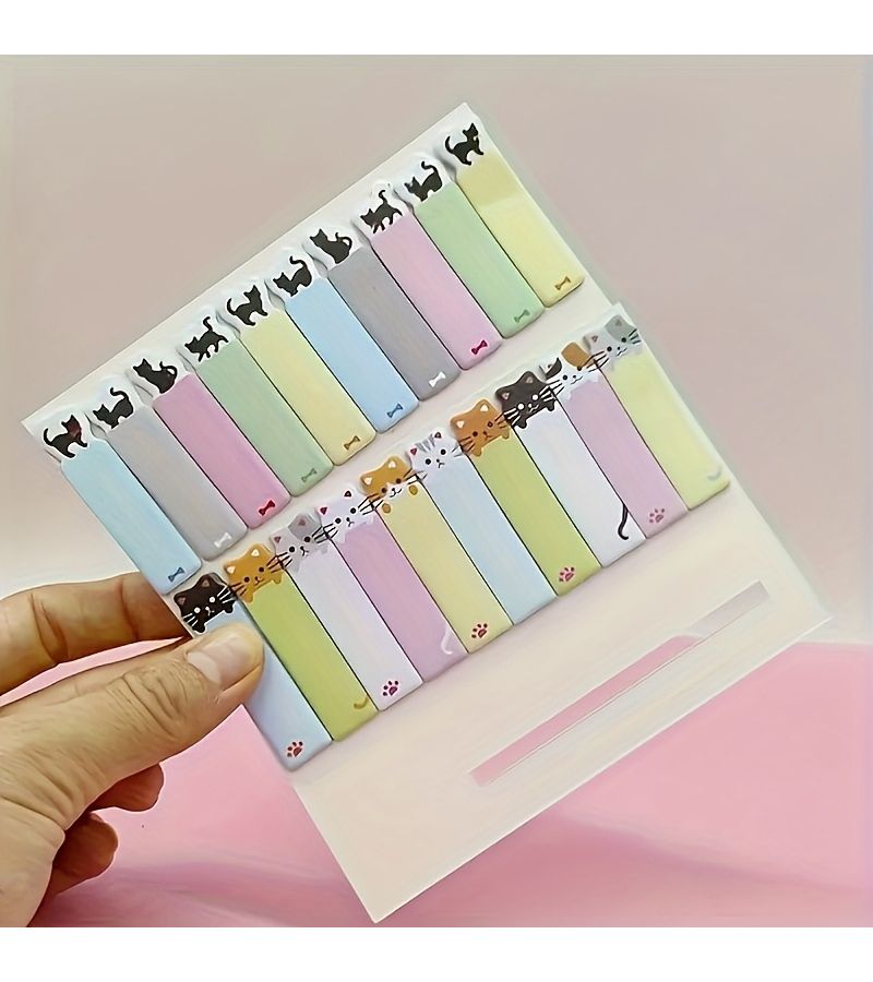 Black Cat Notes Sticky Set 150 Sheets Cute Theme Memo Bookmark - Image 2