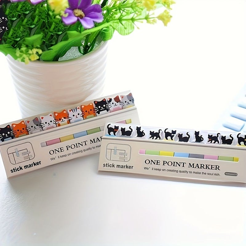 Black Cat Notes Sticky Set 150 Sheets Cute Theme Memo Bookmark - Image 3