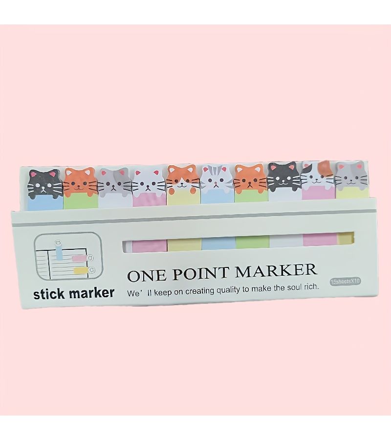 Black Cat Notes Sticky Set 150 Sheets Cute Theme Memo Bookmark - Image 4