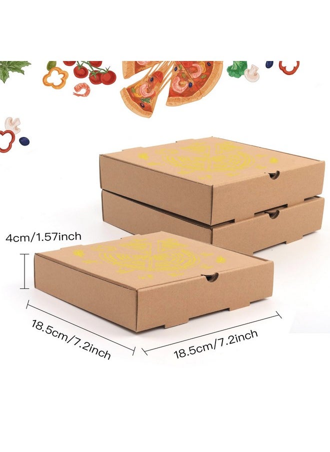 Lainrrew Lainrrew Pizza Boxes,15 Pack Kraft Pizza Boxes Corrugated Pizza Boxes, Pizza Takeout Boxes Food Delivery Boxes,Gift Packing Boxes Takeaway Mailing Shipping Storage Boxes,7.3x7.3x1.6 (Yellow)  - Image 2