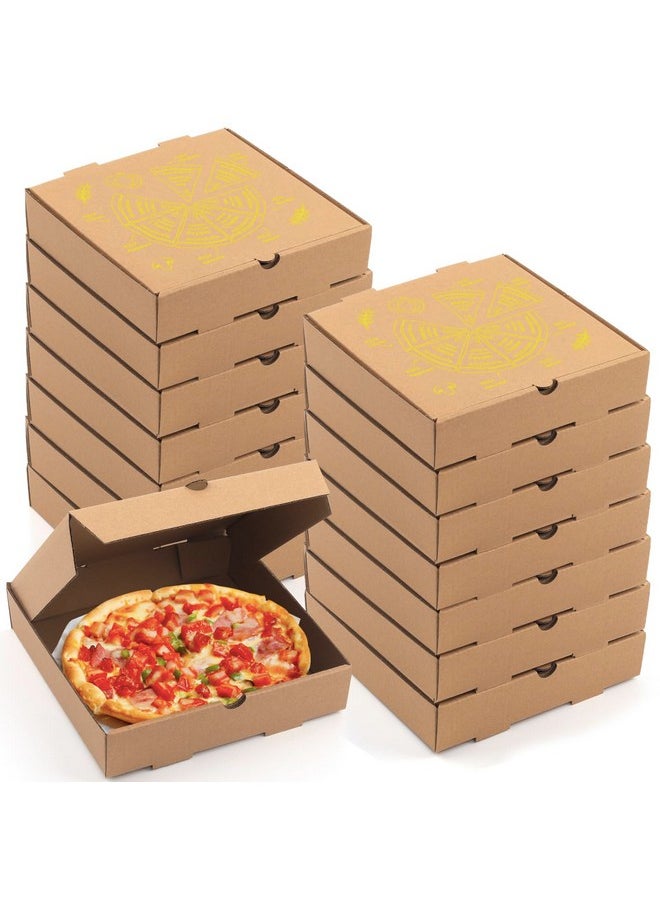 Lainrrew Lainrrew Pizza Boxes,15 Pack Kraft Pizza Boxes Corrugated Pizza Boxes, Pizza Takeout Boxes Food Delivery Boxes,Gift Packing Boxes Takeaway Mailing Shipping Storage Boxes,7.3x7.3x1.6 (Yellow)  - Image 1