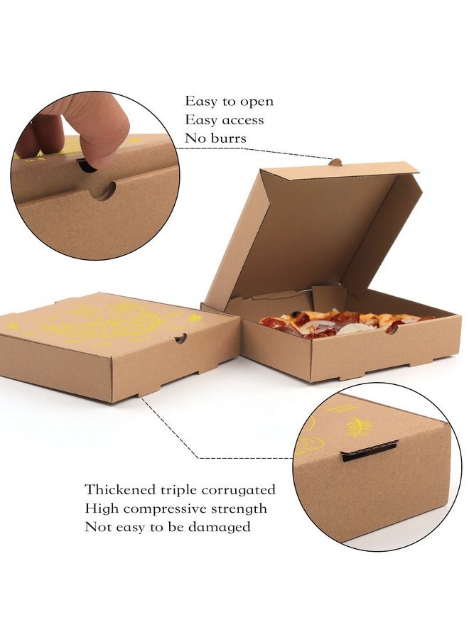 Lainrrew Lainrrew Pizza Boxes,15 Pack Kraft Pizza Boxes Corrugated Pizza Boxes, Pizza Takeout Boxes Food Delivery Boxes,Gift Packing Boxes Takeaway Mailing Shipping Storage Boxes,7.3x7.3x1.6 (Yellow)  - Image 3