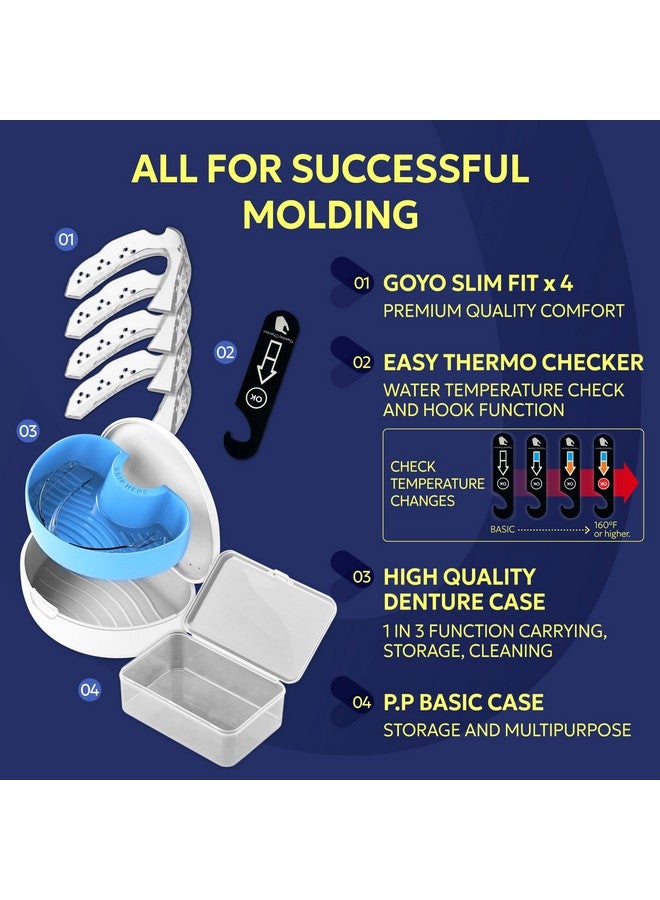GOYO Slim Fit Pack Of 4 Mouth Guard For Clenching Teeth At Night With Thermo Checker & Dental Case | Night Guards For Teeth Grinding | Custom-Fit & Custom Moldable Bruxism Sleep Night Guard - Image 3