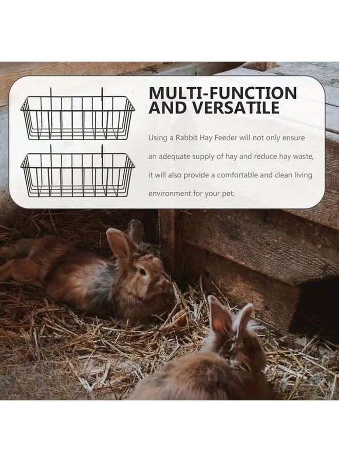 Black Heavy Duty Metal Hay Feeder Spill Proof Design Hanging Basket For Rabbits Guinea Pigs Chinchillas - Image 5