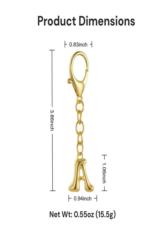 QILMILY Bubble Gold Letter Bag Charms for Women, Cute Initial Keychain for Handbags, Purse Charms Birthday Christmas Gifts (A) - Image 5