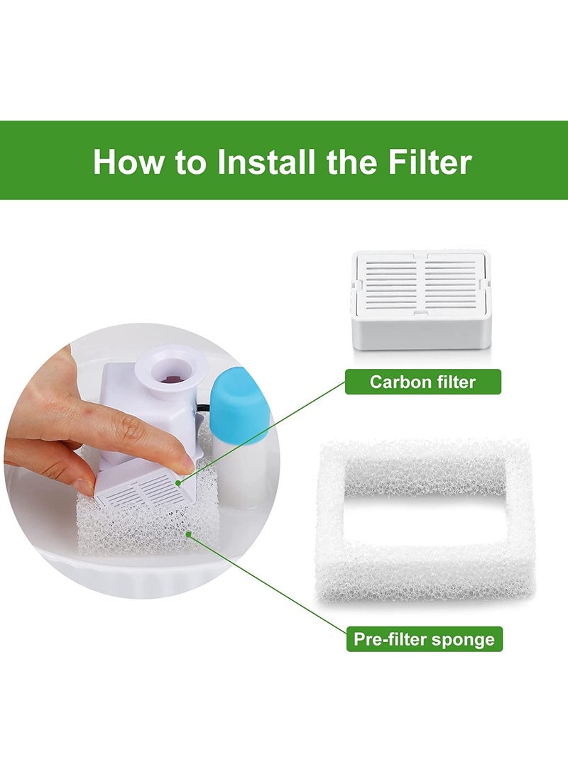 8 Pack Carbon Filters and 2 Pack Foam Filters for Pet Water Fountains Compatible with Cats and Dogs - Image 3