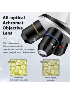 KASTWAVE 100X-2000X Microscopes for Kids Students Adults, Powerful Biological Microscopes for School Laboratory Home Education,with Microscope Slides Set, Phone Adapter  - Image 5