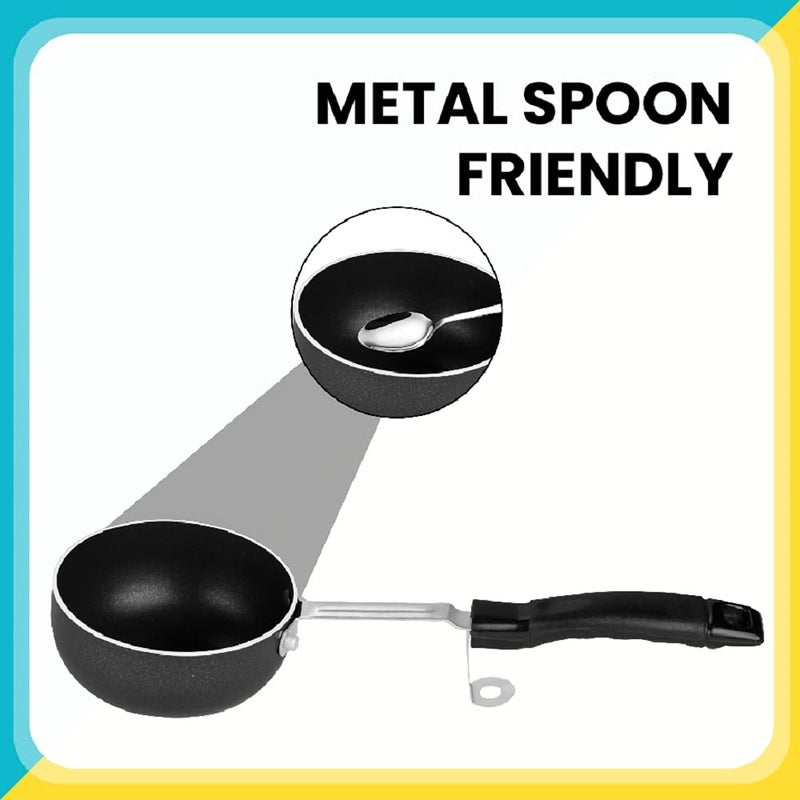 Greenchef Aluminium Non-Stick 10 cm Tadka Pan (Silver) - Image 2