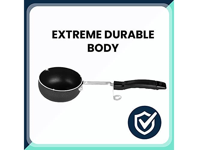 Greenchef Aluminium Non-Stick 10 cm Tadka Pan (Silver) - Image 3