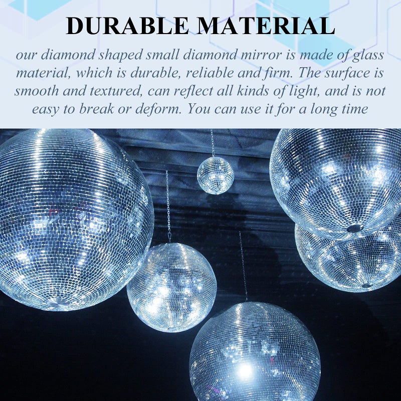 Potchen 500 Pcs Diamond Shape Mirror Pieces for Craft 0.5 x 1 Inch Small Rhombus Mirror Mosaic Tiles Mini Square Triangle Glass Tile for Art and Craft Wall Door Home Decorations Making Supplies - Image 3