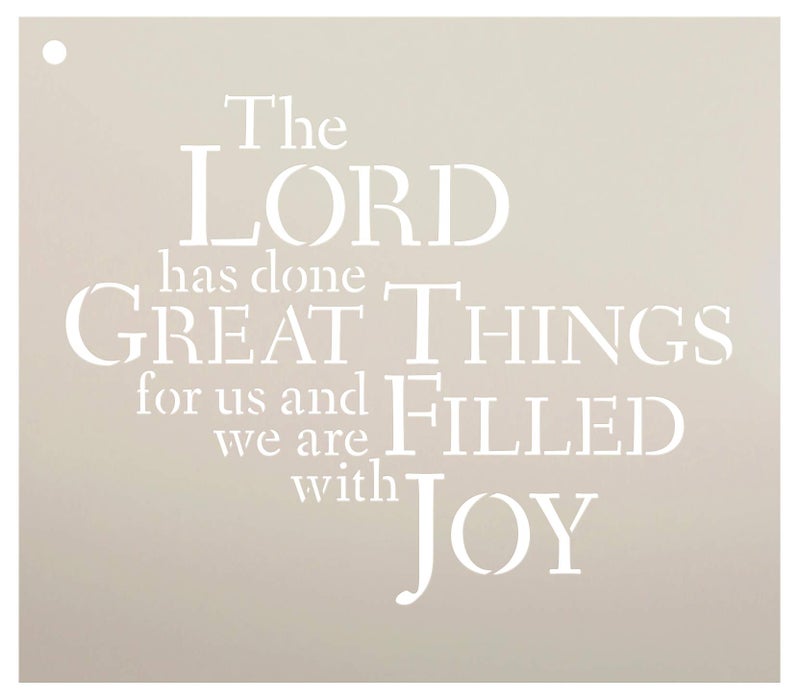 Studio R 12 The Lord Has Done Great Things Stencil by StudioR12 | Reusable Mylar Template | Use to Paint Wood Signs - Pallets - Pillows - DIY Faith Decor - Select Size (8" x 7") - Image 1