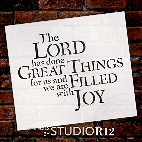 Studio R 12 The Lord Has Done Great Things Stencil by StudioR12 | Reusable Mylar Template | Use to Paint Wood Signs - Pallets - Pillows - DIY Faith Decor - Select Size (8" x 7") - Image 2