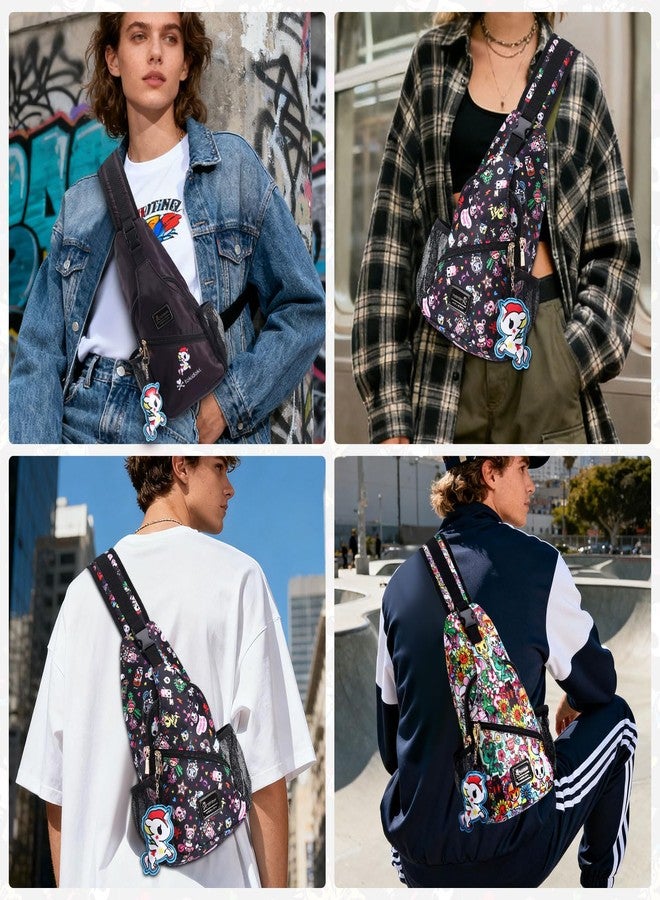 Tokidoki Licensed Large Sling Bag Crossbody Chest Pack for Travel & Daily Use – Adjustable Strap, Breathable & Water‑Resistant Daypack for Women & Men, Cute Unicorno Cartoon Design - Image 2