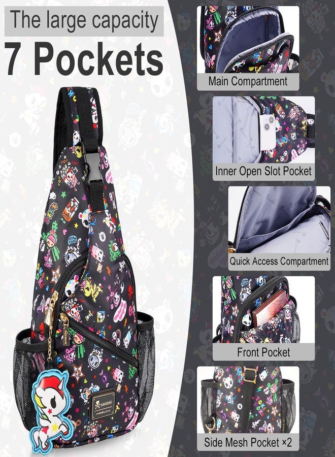 Tokidoki Licensed Large Sling Bag Crossbody Chest Pack for Travel & Daily Use – Adjustable Strap, Breathable & Water‑Resistant Daypack for Women & Men, Cute Unicorno Cartoon Design - Image 3