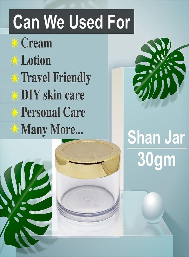 ماركس كلير برطمان شان أكريليك سعة 30 غرام بغطاء ذهبي، متعدد الأغراض للكريمات/مستحضرات العناية بالبشرة المنزلية، والجل، ومرطبات الشفاه (عبوة من 5 قطع) - Image 4