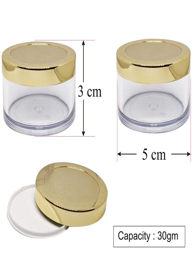 ماركس كلير برطمان شان أكريليك سعة 30 غرام بغطاء ذهبي، متعدد الأغراض للكريمات/مستحضرات العناية بالبشرة المنزلية، والجل، ومرطبات الشفاه (عبوة من 5 قطع) - Image 2