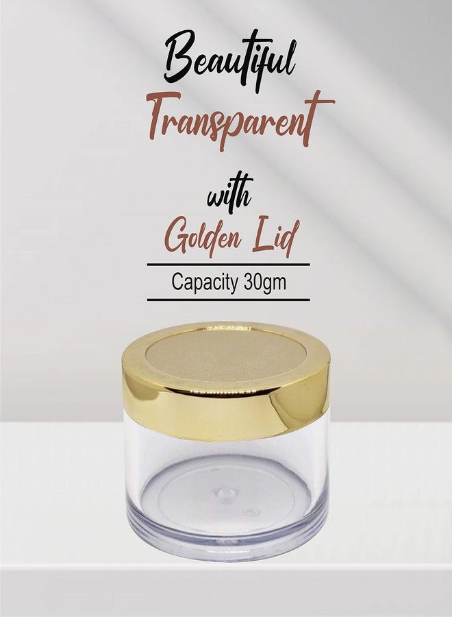 ماركس كلير برطمان شان أكريليك سعة 30 غرام بغطاء ذهبي، متعدد الأغراض للكريمات/مستحضرات العناية بالبشرة المنزلية، والجل، ومرطبات الشفاه (عبوة من 5 قطع) - Image 3