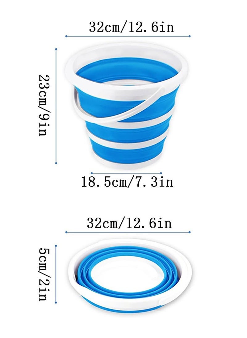 Collapsible Water Bucket (10.5L) – Portable, Easy to Carry & Store, Ideal for Car Wash, Cleaning, Camping, Fishing and Outdoor Activities with Collapsible Handle Design,Blue. - Image 5