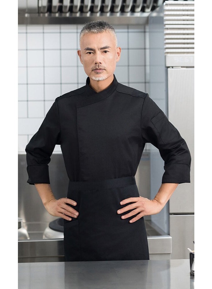 NIBEMINENT Spring and Autumn Chef Overalls Long Sleeve Autumn and Winter Kitchen Dining Hotel Chinese Style Western Style Hot Pot Restauran  - Image 1