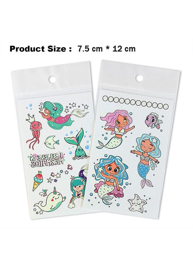 6 وشم مضيئة للأطفال - حورية البحر وشم مؤقت للأطفال - توهج حورية البحر الوشم وهدايا الهدايا الحفل - Image 5