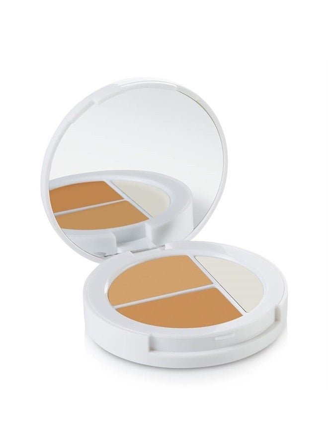 SHEER COVER – Flawless Face Kit – Perfect Shade Mineral Foundation – Conceal & Brighten Highlight Trio – with FREE Foundation Brush and Concealer Brush – Tan Shade – 4 Pieces - Image 4