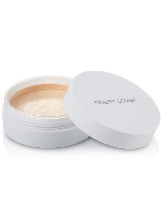SHEER COVER – Flawless Face Kit – Perfect Shade Mineral Foundation – Conceal & Brighten Highlight Trio – with FREE Foundation Brush and Concealer Brush – Tan Shade – 4 Pieces - Image 2