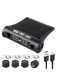 SYOSI SYOSI Tire Pressure Monitoring System TPMS, 4 Sensor TPMS for Truck Rv Trailer Car with 6 Alarm Modes and Solar Power / USB Charge Large Screen, Long Endurance Battery Life  - Image 1